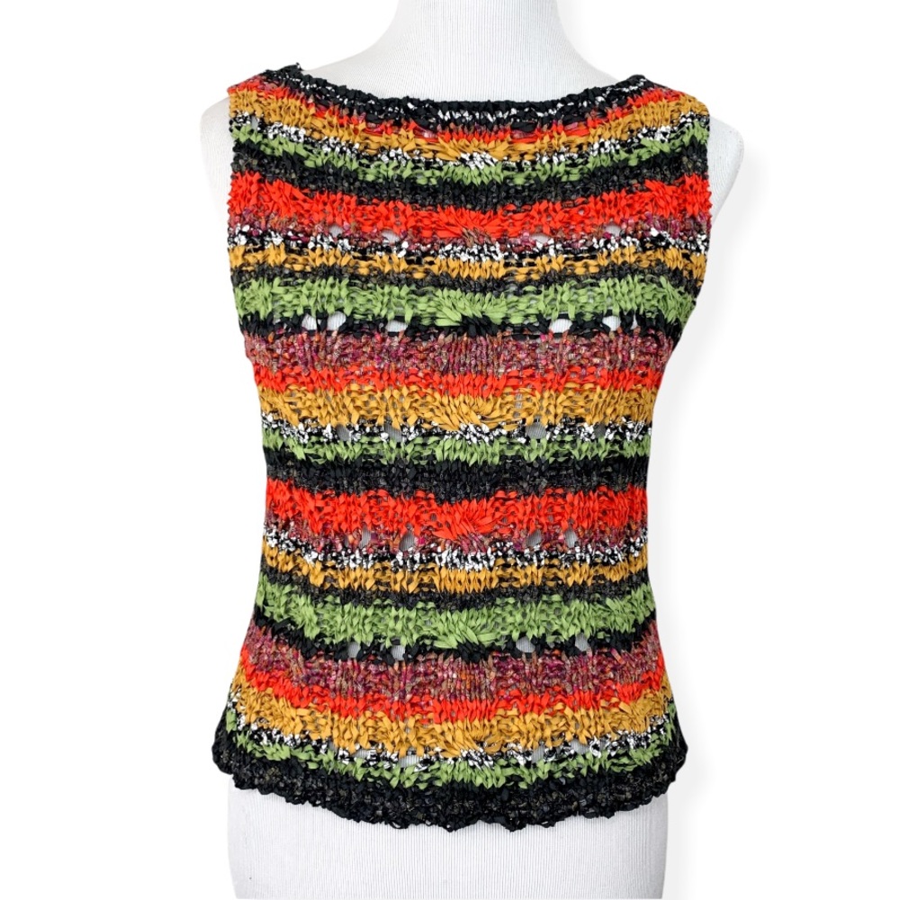 Anthropologie Striped Audra Sweater Tank Italian Knit Top - Picture 5 of 11